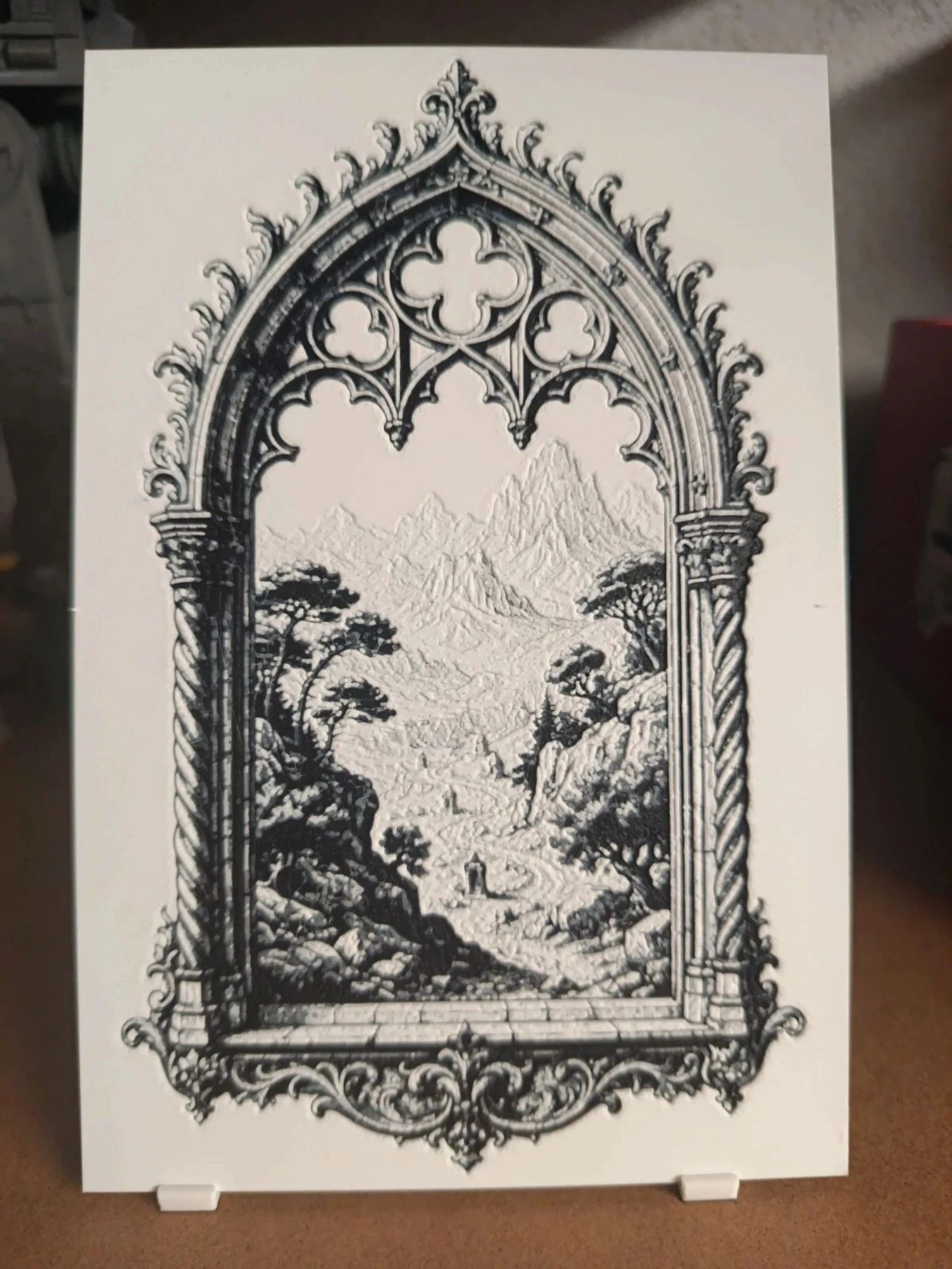 Fenêtre sur la nature, peinture 3d 